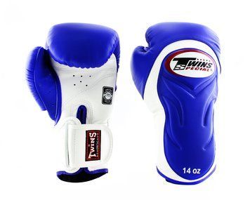 Боксерские перчатки Twins Velcro Extra Design BGVL6 White Blue, 12 oz