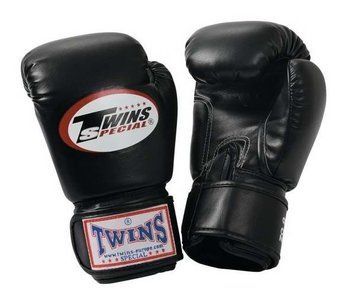 Боксерские перчатки Twins Boxing Gloves Premium Leather BGVL3 Black, 8 oz
