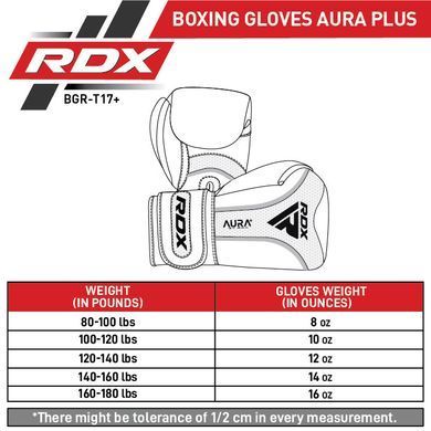 Боксерские перчатки RDX Boxing Gloves Aura Plus T-17 Golden, 16 oz