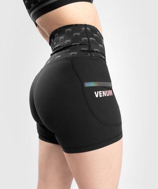 Жіночі компресійні шорти Venum Monogram Black Pink Gold, Чорний, XS