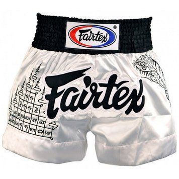 Шорты для тайского бокса Fairtex Superstition White Muaythai Shorts, M