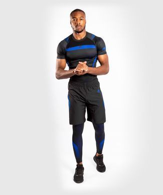 Рашгард з коротким рукавом Venum Nogi 3.0 Short Sleeves Rashguard Black Blue, Чорний-Синій, S