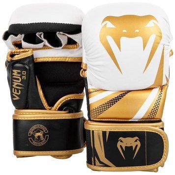 Рукавички VENUM ММА Sparring Challenger 3.0 Білі з золотим S