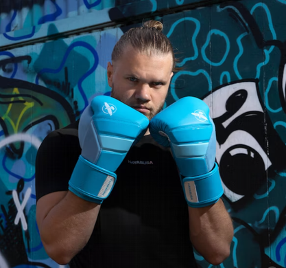 Боксерские перчатки Hayabusa T3 Neon Boxing Gloves Blue, 10 oz