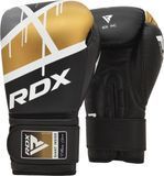Боксерские перчатки RDX F7 Ego Boxing Gloves Black Golden, 14 oz