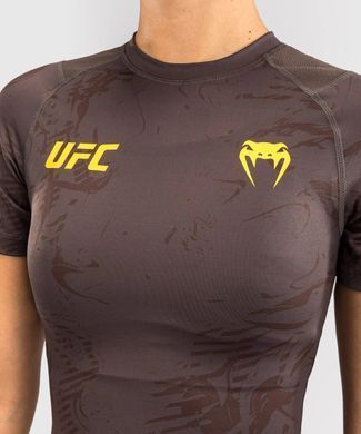 Женский рашгард UFC Venum FIGHT WEEK 4.0 Women's Short Sleeve Rashguards Dark Brown, XS