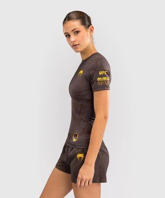 Женский рашгард UFC Venum FIGHT WEEK 4.0 Women's Short Sleeve Rashguards Dark Brown, XS