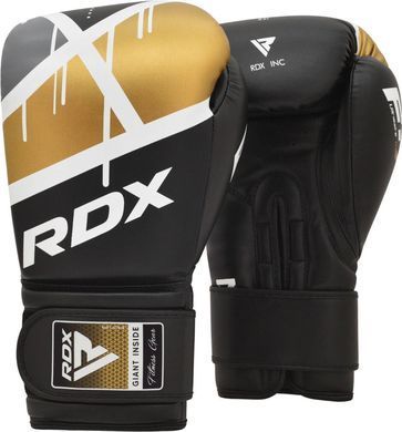 Боксерские перчатки RDX F7 Ego Boxing Gloves Black Golden, 14 oz