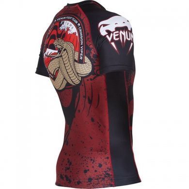 Рашгард Venum Crimson Viper Rashguard Short Sleeves Black Red, Чорний-Червоний, S