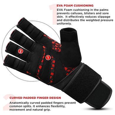 Рукавички для спортзалу RDX Gym Glove Micro Red Black, S