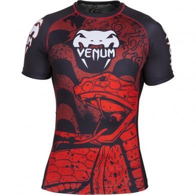 Рашгард Venum Crimson Viper Rashguard Short Sleeves Black Red, Чорний-Червоний, S
