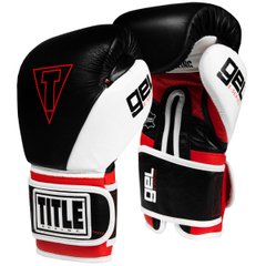 Боксерские перчатки TITLE GEL E-Series Boxing Черные с белым и красным, S, S