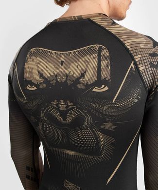 Рашгард Venum Gorilla Jungle Rashguards Long Sleeve - Sand Black, Черный, XXL