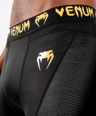 Компресійіні штани Venum G-Fit Compression Tights Black Gold, Чорний, M