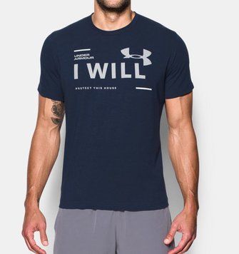 Футболка Under Armour I Will T-Shirt Charged Cotton Navy, Темно-синій, L