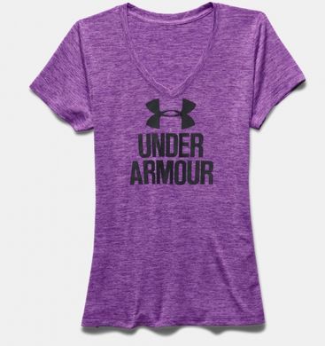 Жіноча футболка Under Armour Womens V-Neck -Twist Logo Mega Magenta, L
