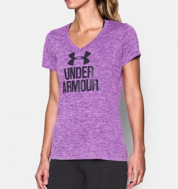 Жіноча футболка Under Armour Womens V-Neck -Twist Logo Mega Magenta, L