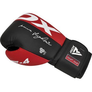 Боксерские перчатки RDX F4 Boxing Gloves Hook & Loop Red Black, 16 oz