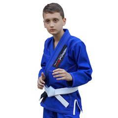 Детское кимоно для бразильского джиу-джитсу Firepower New 3.0 Синее с белым, М2, M2