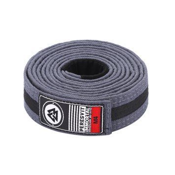 Детский пояс для кимоно Peresvit Kids BJJ Gi Belt Grey Black Stripe, Серый-Черный, M0