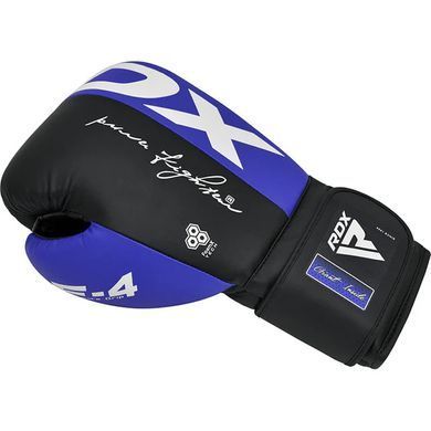 Боксерские перчатки RDX F4 Boxing Gloves Hook & Loop Blue Black, 16 oz