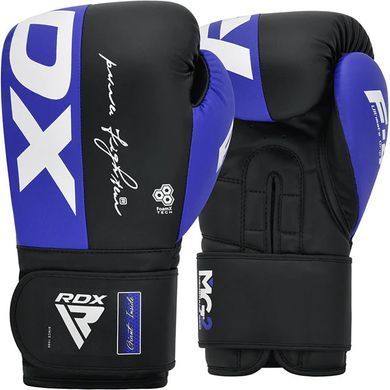 Боксерские перчатки RDX F4 Boxing Gloves Hook & Loop Blue Black, 16 oz