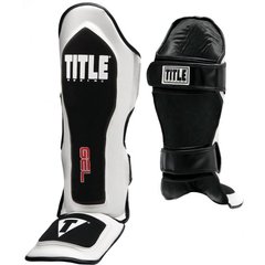 Защита ног TITLE GEL Elite Pro Shin & Instep Guards Белая с черным, M, M
