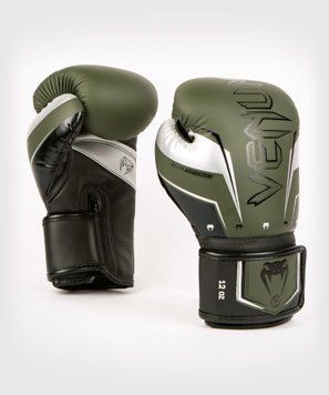 Боксерські рукавиці Venum Elite Evo Boxing Gloves Khaki Silver, 10 oz
