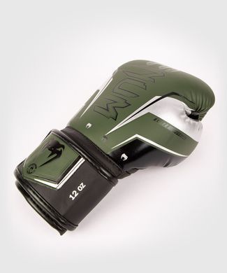 Боксерские перчатки Venum Elite Evo Boxing Gloves Khaki Silver, 10 oz