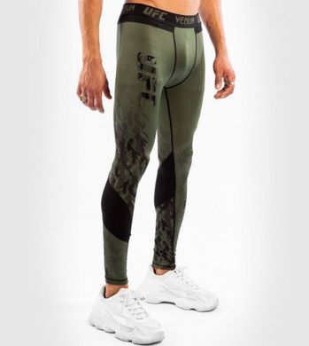 Компресійні штани Venum Official UFC Fight Week Khaki, Чорний-Хакі, XS