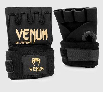 Накладки гелевые бинты Venum Gel Kontact Glove Wraps Black Gold, S