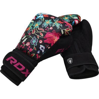 Женские боксерские перчатки RDX FL3 Floral Boxing Gloves Black, 8 oz