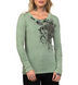 Женский лонгслив Affliction Reverie Henley Pale Green Lava Wash, S