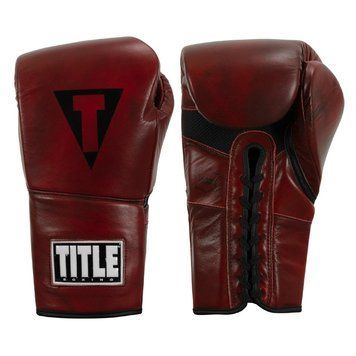 Боевые перчатки Title Boxing Blood Red Leather Sparring Gloves, 16 oz