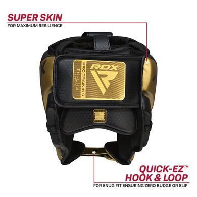 Шолом RDX L1 Mark Pro Cheek Boxing Training Head Guard Golden, S