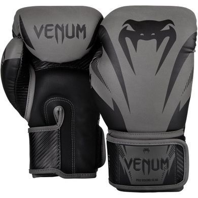 Боксерські рукавиці Venum Impact Boxing Gloves Black/Grey, 8 oz