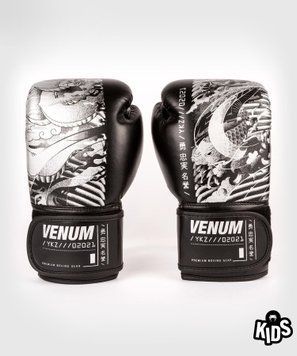 Боксерські рукавиці для дітей Venum YKZ21 Boxing Gloves For Kids Black White, 4 oz