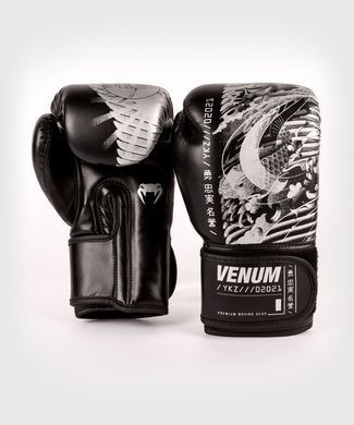 Боксерские перчатки для детей Venum YKZ21 Boxing Gloves For Kids Black White, 4 oz