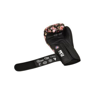 Женские боксерские перчатки RDX FL5 Floral Boxing Gloves Black, 12 oz