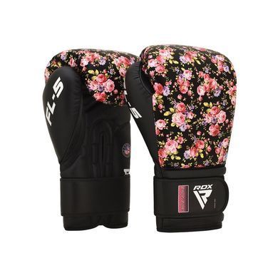 Женские боксерские перчатки RDX FL5 Floral Boxing Gloves Black, 12 oz