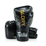 Боксерские перчатки Fairtex X Glory Kickboxing Competition and Training Gloves BGVG3 Black Silver, 12 oz