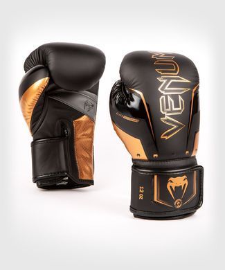 Боксерські рукавиці Venum Elite Evo Boxing Gloves Black Bronze, 8 oz