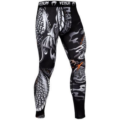Компресійні штани Venum Dragons Flight Spats Black, Чорний, XXL