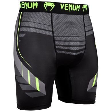 Компрессионные шорты Venum Technical 2.0 Compression Shorts Black Yellow, Черный-Серый, S