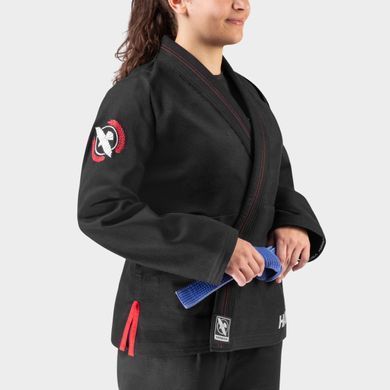 Жіноче кімоно для бразильського джиу-джитсу Hayabusa Valor Lightweight (Штани Twill) Чорне F2C