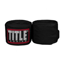 Бинти боксерські еластичні TITLE Boxing Fight Back Semi-Elastic Чорнні, 4,5м, 4,5м