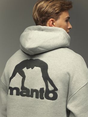 Худі MANTO Hoodie Label Oversize Heather Gray, Cірий, XL