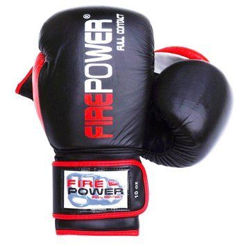 Боксерські рукавички Firepower FPBG9 Чорні з червоним 10oz