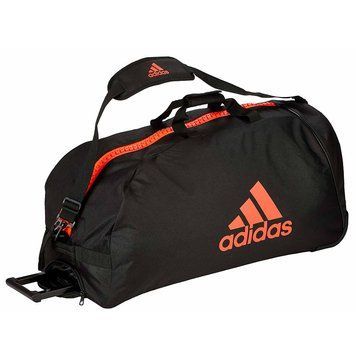 Спортивна Сумка на колесах Adidas Trolley "Martial arts" Polyester adiACC057 Чорна з помранчевим
