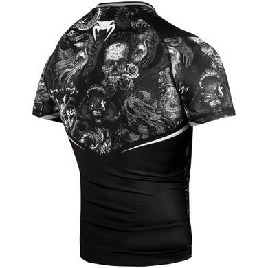 Рашгард Venum Art Short Sleeves Rashguard Black White, Cерый, XS